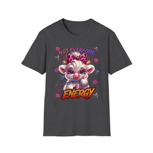 T-Shirt — "Not Everyone Deserves My Energy" Cute Devil Cat Graphic Tee